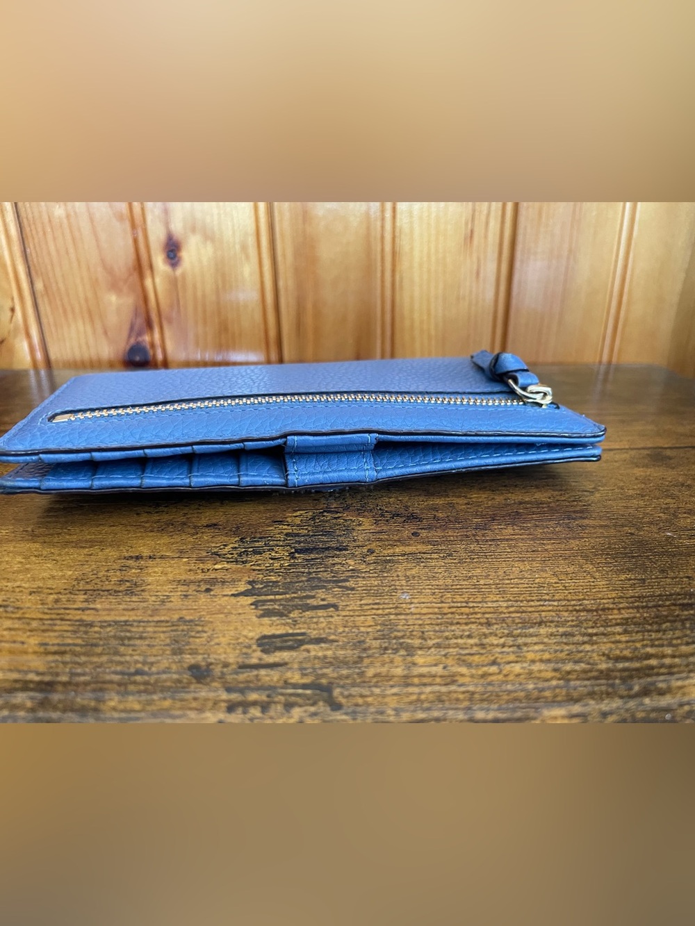 Kate Spade Blue Pebbled Leather Wallet - Picture 6 of 7